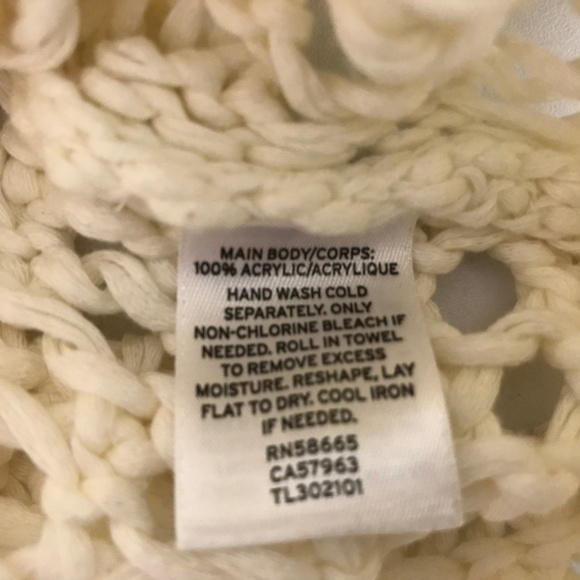 Tildon Womens Small Open Weave Cream Sweater - Picture 5 of 5